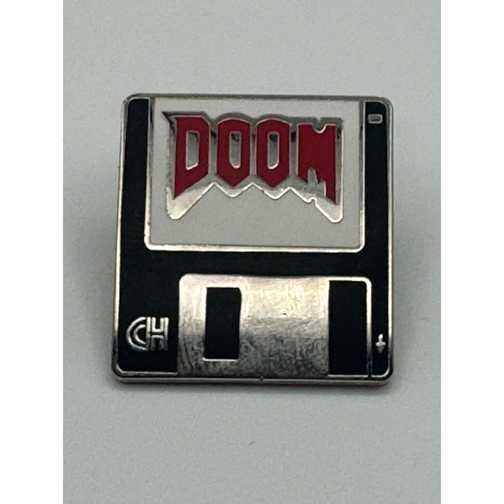 Doom Floppy Disk Enamel Pin Retro PC Gaming 90s Video Game Lapel Pin Badge